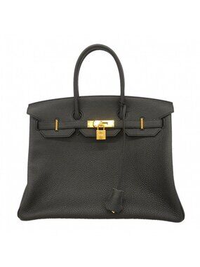 Hermes Handbag Birkin 35 Togo Black Gold
